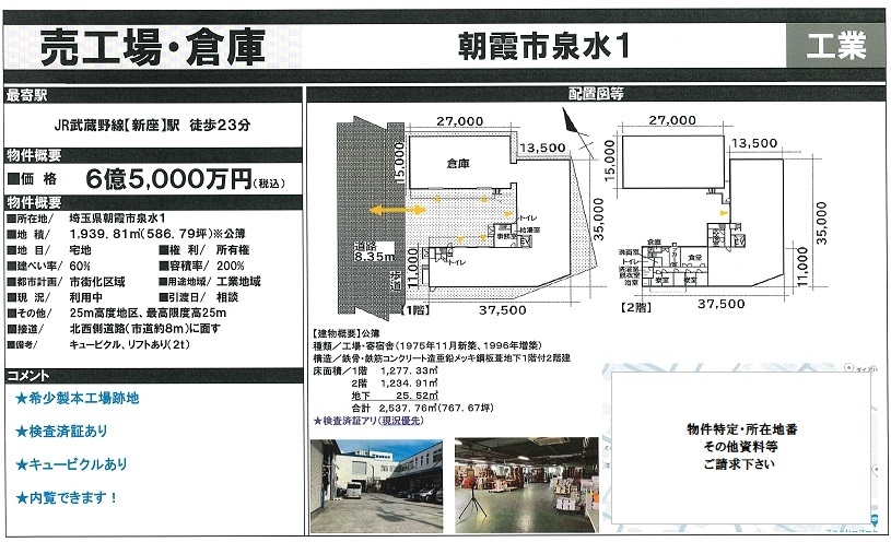 売工場・倉庫図面