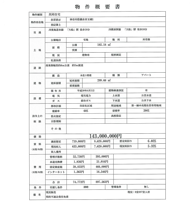 一棟売りアパート図面