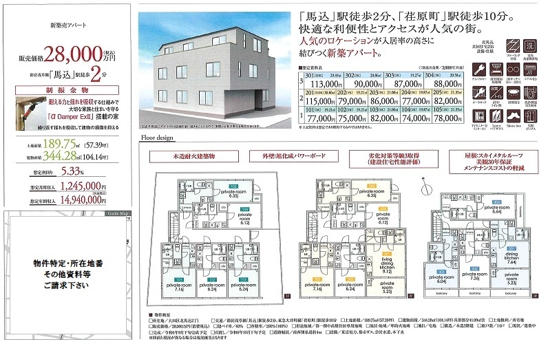 一棟売りアパート図面