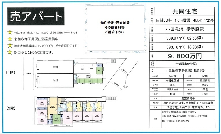 一棟売りアパート図面