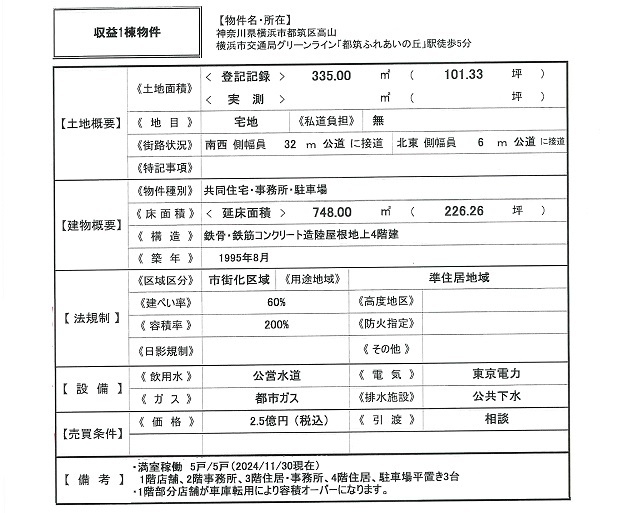 一棟売りマンション図面