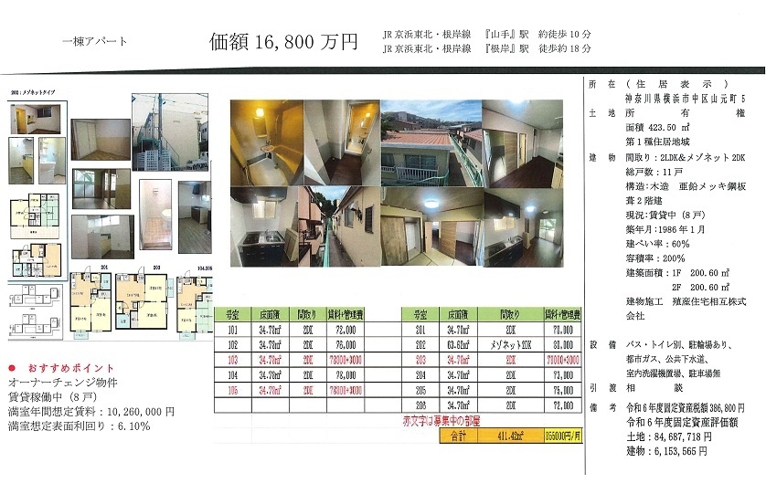 一棟売りアパート図面