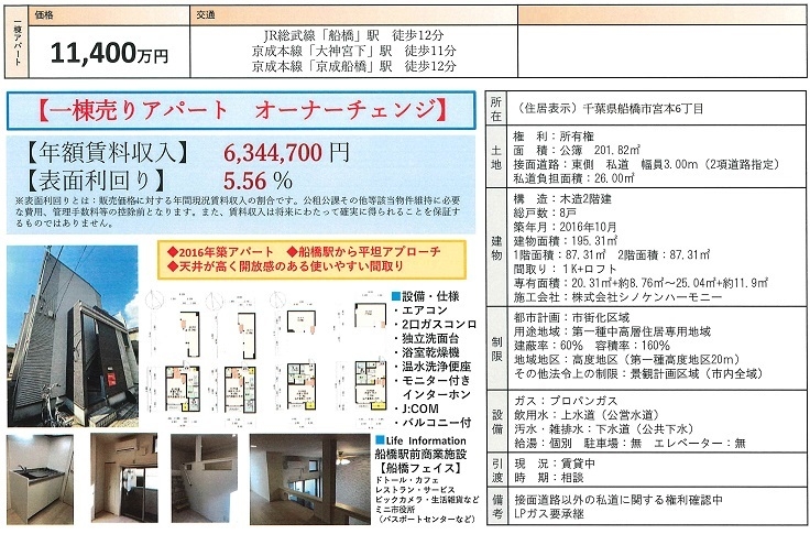 一棟売りアパート図面