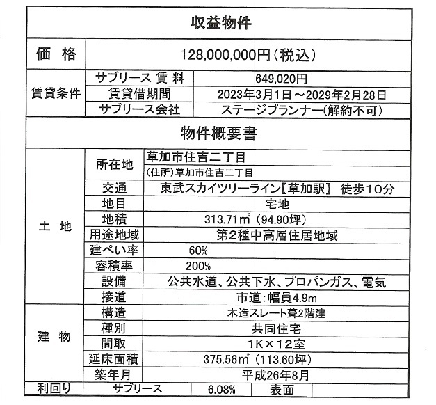 一棟売りアパート図面