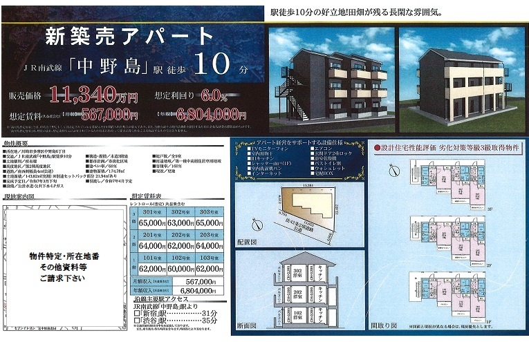 一棟売りアパート図面