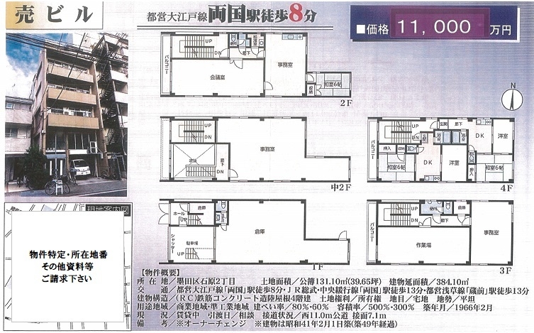 東京都墨田区石原の投資用一棟売りビル物件 東京 首都圏の不動産投資 みなとアセットマネジメント