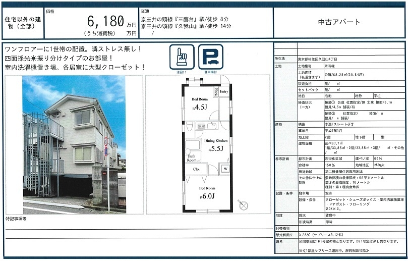 一棟売りアパート図面