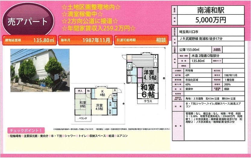 一棟売りアパート図面