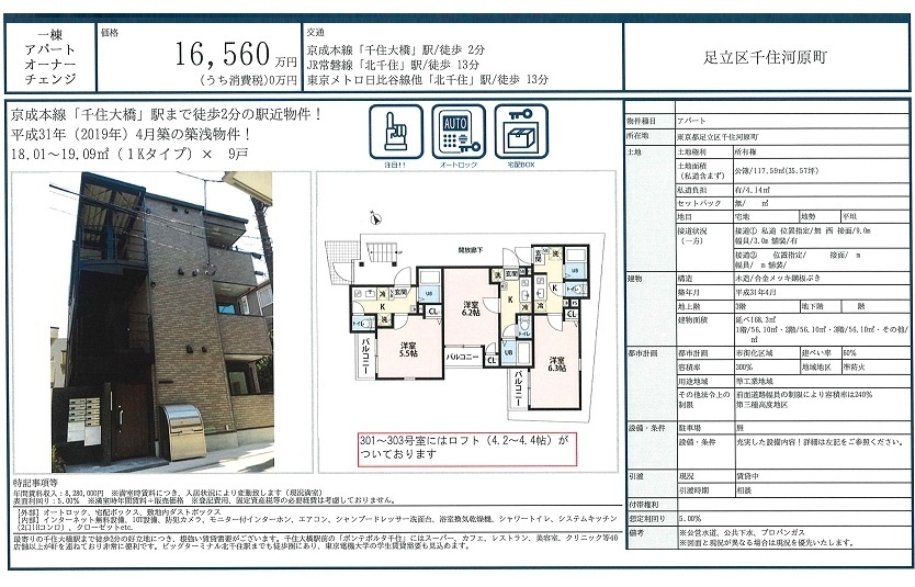 一棟売りアパート図面