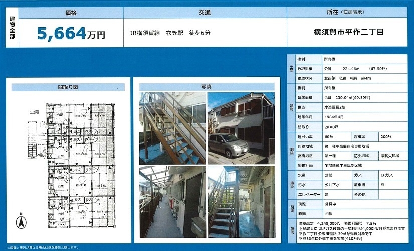 一棟売りアパート図面