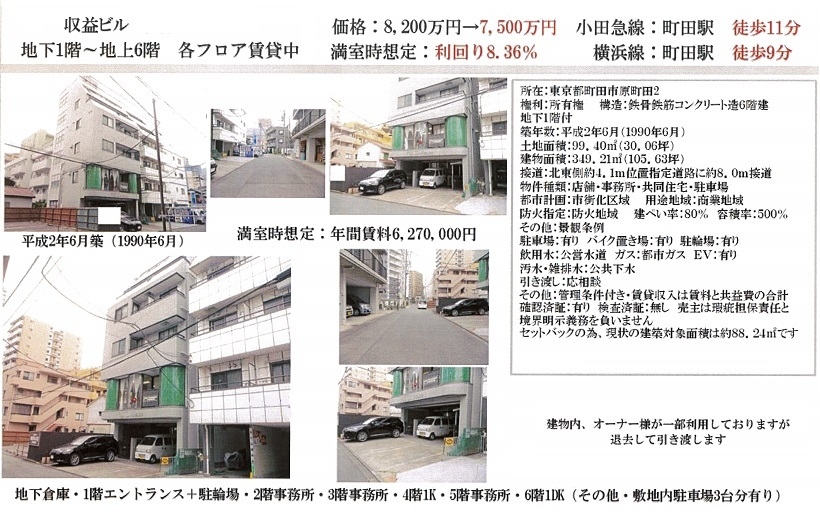 東京都町田市原町田の投資用一棟売りビル物件 東京 首都圏の不動産投資 みなとアセットマネジメント