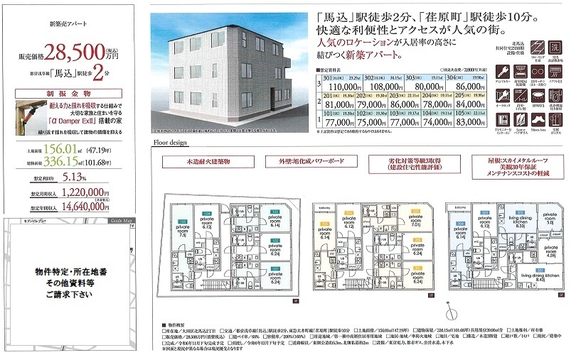 一棟売りアパート図面