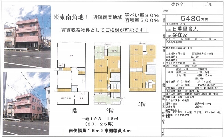 東京都足立区皿沼の投資用一棟売りビル物件 東京 首都圏の不動産投資 みなとアセットマネジメント