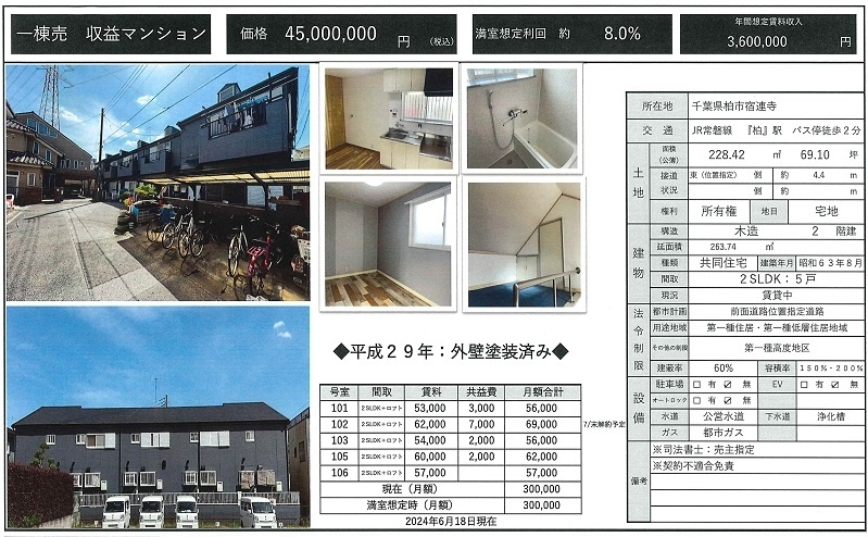 一棟売りアパート図面