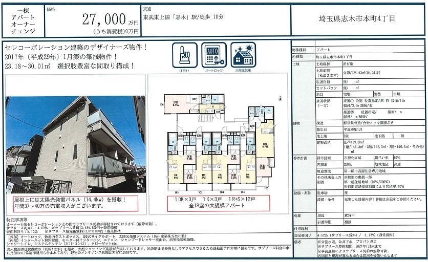 一棟売りアパート図面