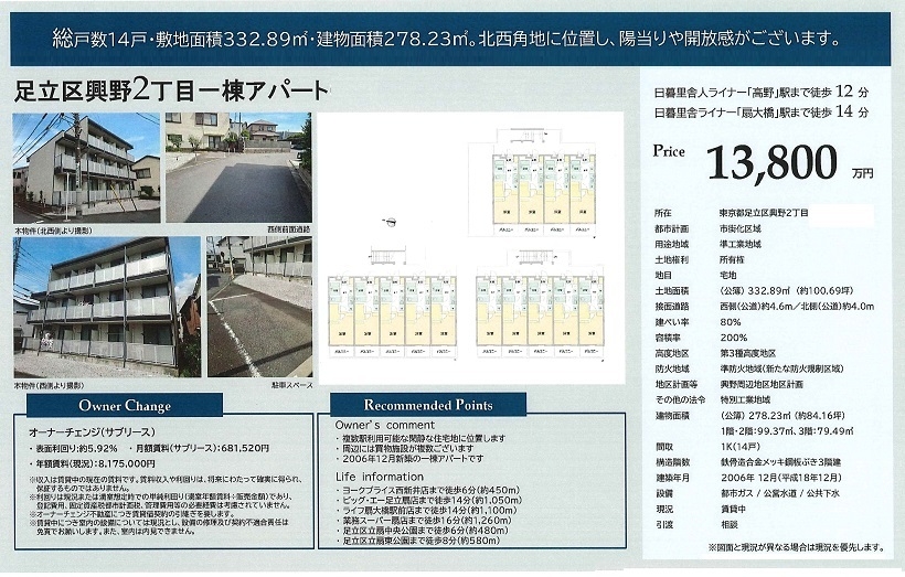 一棟売りマンション図面