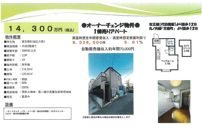 一棟売りアパート図面