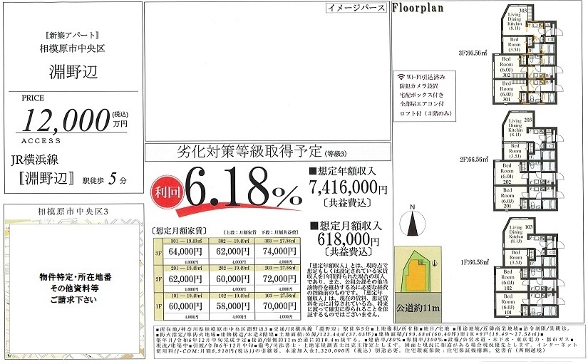 一棟売りアパート図面