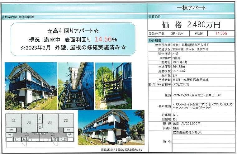 一棟売りアパート図面